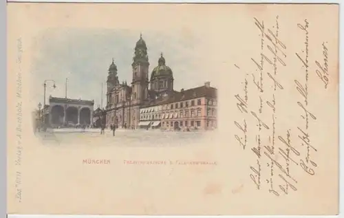 (5991) AK München,Theatinerkirche, Feldherrnhalle 1897