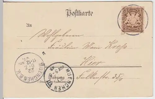 (5991) AK München,Theatinerkirche, Feldherrnhalle 1897