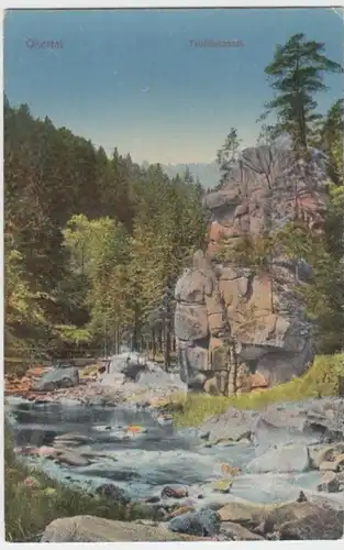 (5962) AK Okertal, Harz, Teufelskanzel 1919