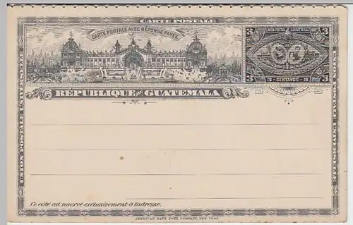 (5951) Motivganzsache Guatemala, unbenutzt 1897