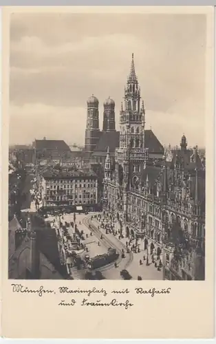 (5943) AK München, Marienplatz, Neues Rathaus, Frauenkirche 1936