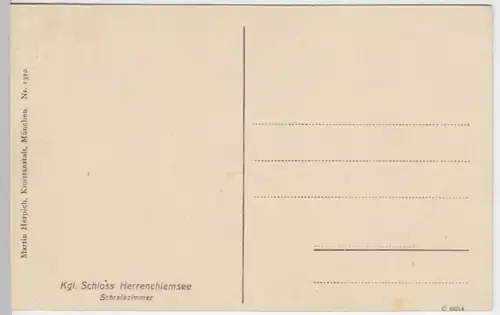 (5918) AK Schloss Herrenchiemsee, Schreibzimmer, bis 1918