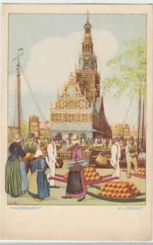 (5892) Künstler AK Winten, Alkmaar, Käsemarkt