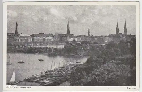 (5855) AK Hamburg, Elbe, Stadtansicht, vor 1945