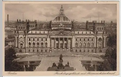 (5854) AK Berlin, Reichstag, Bismarckdenkmal, vor 1945