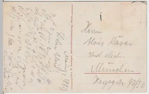 (5770) AK Mainz, Straßenbrücke, Rhein 1927