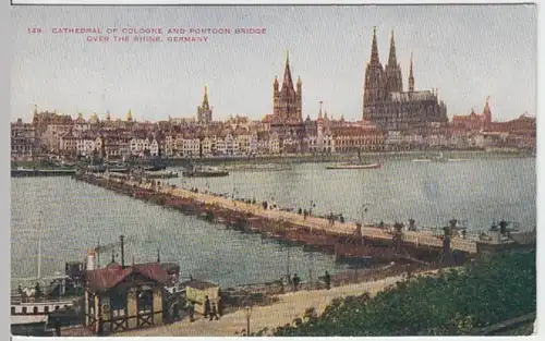 (5757) AK Köln, Dom, Pontonbrücke, Groß St. Martin
