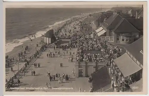 (5744) Foto AK Nordseebad Westerland auf Sylt, Strandpromenade 1923