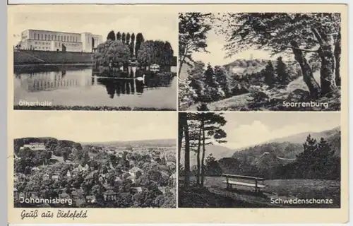 (5722) AK Bielefeld, Ötkerhalle, Sparrenburg, Johannisberg 1930er