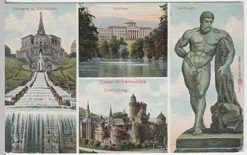 (5625) AK Bad Wilhelmshöhe, Oktogon, Herkules, Löwenburg, vor 1945