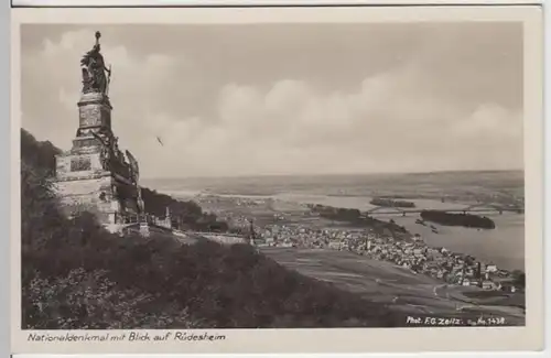 (5601) Foto AK Rüdesheim am Rhein, Nationaldenkmal, vor 1945