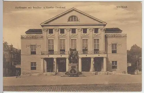 (5595) AK Weimar, Th., Nationaltheater, Schiller-Goethe-Denk., bis 1918