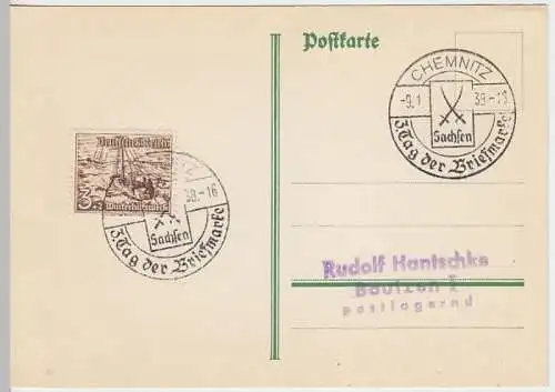 (5564) Postkarte DR SSt Tag der Briefmarke Chemnitz 1938