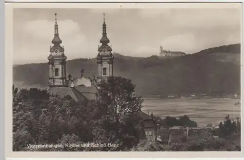 (5482) Foto AK Bad Staffelstein, Vierzehnheiligen, Kloster Banz, vor 1945