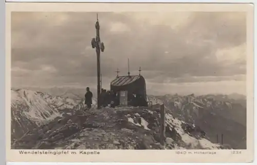 (5464) AK Wendelstein, Gipfelkreuz, Kapelle 1924-35