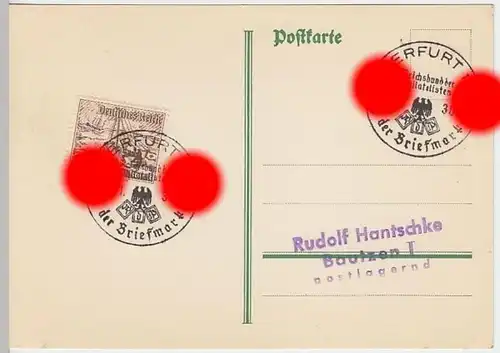 (5430) Postkarte DR SSt Tag der Briefmarke Erfurt 1938