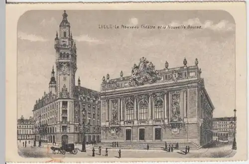 (5419) AK Lille, Frankr., Neues Theater, Alte Börse, Feldpost 1918