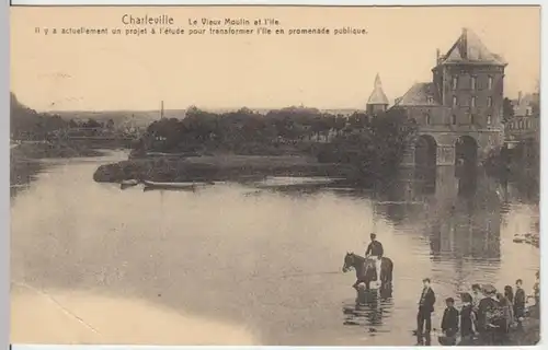 (5385) AK Charleville, Insel, Mühle, Maas, Feldpost 1916
