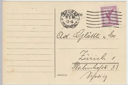 (5272) Postkarte DR Luftpost Leipzig 1928, Rechnung d. Fa. C.F.Lücke, Leipzig