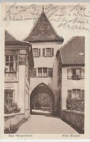 (5206) AK Bad Mergentheim, Burgtor 1931