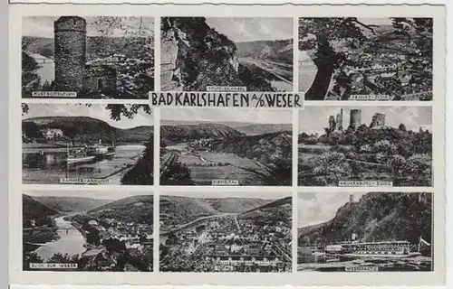 (5188) AK Bad Karlshafen,Hugenottenturm, Krukenburg, Diemeltal 1939