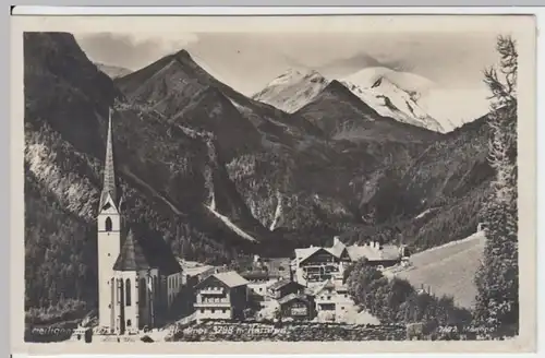 (5116) Foto AK Heiligenblut mit Großglöckner vor 1945