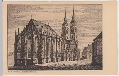 (5034) Künstler AK Nürnberg, Sebalduskirche, vor 1945