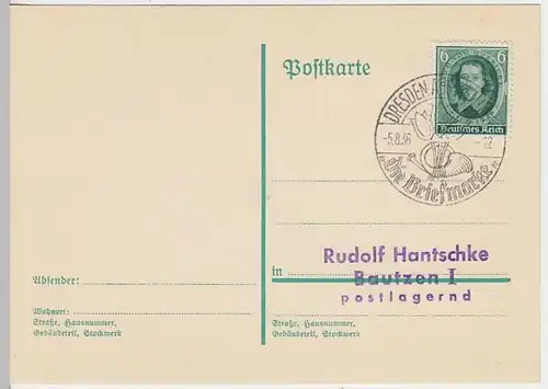 (5013) Postkarte DR SSt Dresden Ausstellung >Die Briefmarke< 1936
