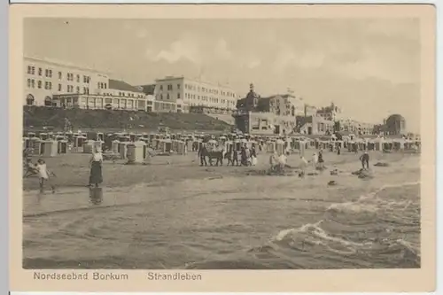 (4950) AK Borkum, Strand, vor 1945