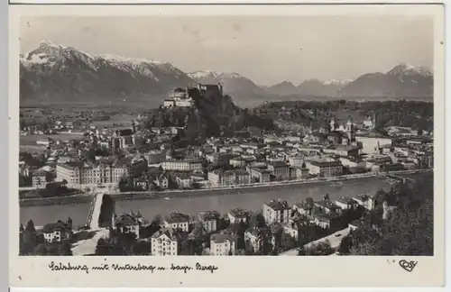 (4944) AK Salzburg, Hohensalzburg, Panorama, Untersberg 1932