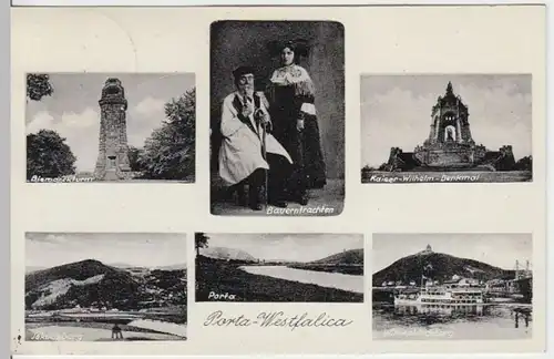 (4932) AK Porta Westfalica, Mehrbildkarte 1936