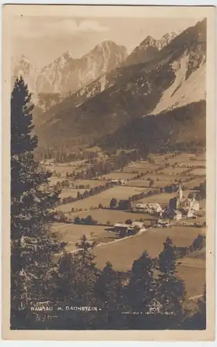 (4891) Foto AK Ramsau am Dachstein, Evang. Kirche, Panorama 1924