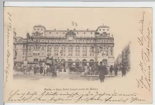 (4826) AK Paris, Bahnhof Saint-Lazare 1902