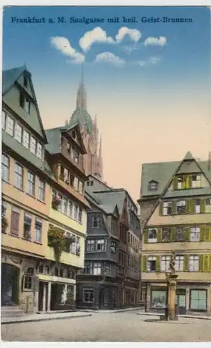 (4808) AK Frankfurt am Main, Saalgasse, Heilig-Geist-Brunnen 1937