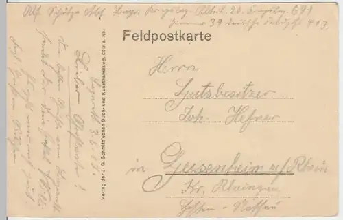 (4710) AK Lille, Frankr., Rue Faidherbe 1914, Feldpost, gelaufen 1918