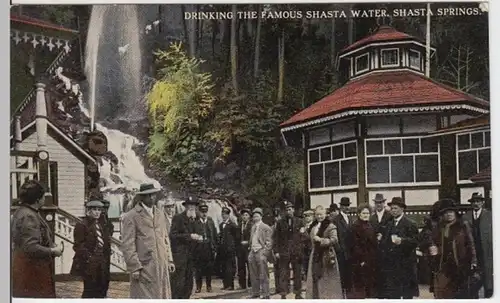 (4651) AK Shasta Springs, drinking the famous Shasta water 1910er