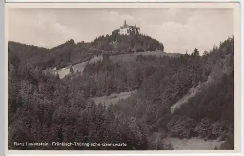 (4579) Foto AK Burg Lauenstein, Ludwigsstadt, Postfreistempel 1938