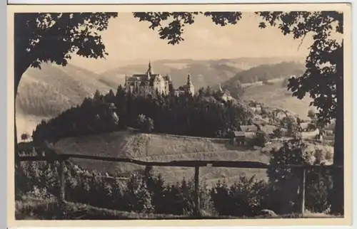 (4567) Foto AK Burg Lauenstein, Bahnpost 1942