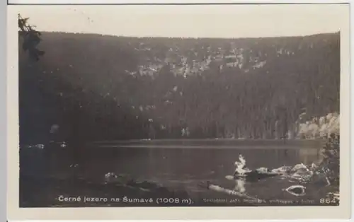 (4539) Foto AK Schwarzer See, Cerne jezero, Böhmerwald 1931