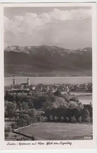(4524) Foto AK Lindau, Bodensee, Panorama, Alpen 1953