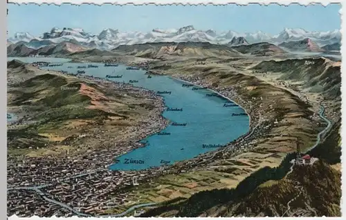 (4498) AK Zürichsee, Karte 1954