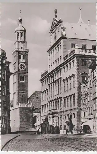 (4489) Foto AK Augsburg, Rathaus, Perlach 1954