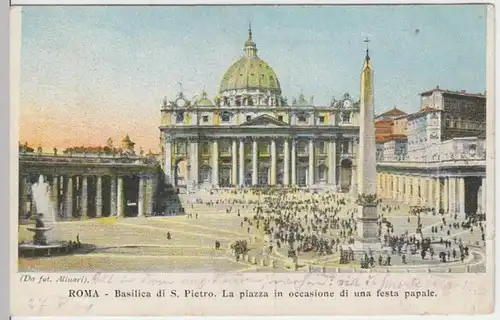 (4410) AK Rom, Vatikan, Petersdom, Petersplatz 1904