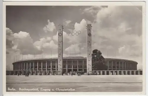 (4344) Foto AK Berlin, Reichssportfeld, Eingang, Olympiastadion 1936