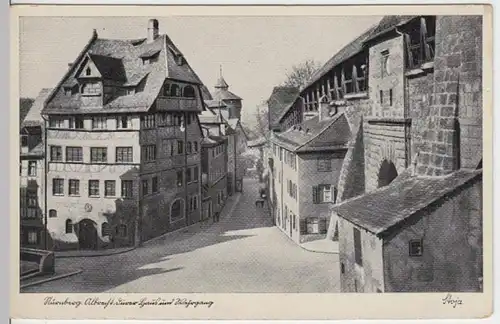 (4332) AK Nürnberg, Albrecht Dürer Haus, Wehrgang, vor 1945