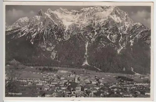 (4330) Foto AK Mittenwald, Panorama, Feldpost 1940