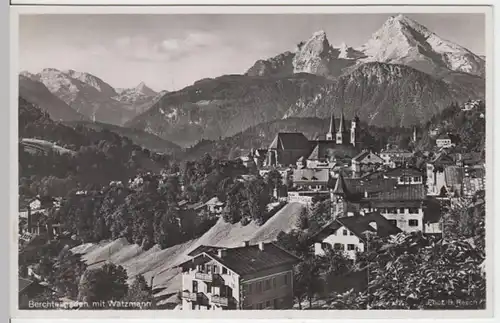 (4322) Foto AK Berchtesgaden mit Watzmann 1942