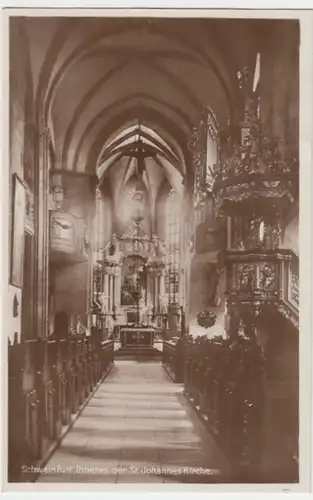 (4314) Foto AK Schweinfurt, St. Johanneskirche, Inneres