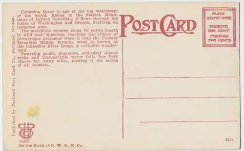 (4297) AK Oneonta Bluff on the Columbia 1910er