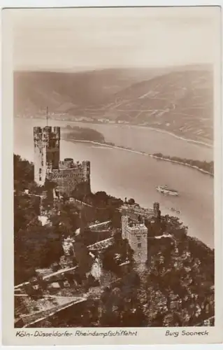 (4294) Foto AK Binger Wald, Burg Sooneck, Rhein, vor 1945